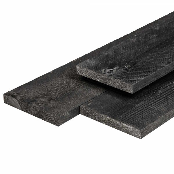Plank lariks/douglas zwart 1.6x14.0x400cm