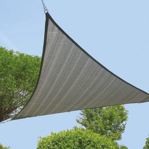 Zonnezeil driehoek zilvergrijs 420cm
