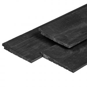 Zweedsrabat beton schutting systeem | zwart geimpregneerd