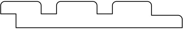 Triple profiel douglas zwart gespoten 1.9x13.0x490cm