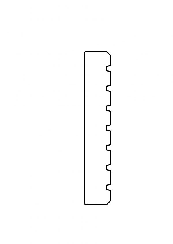 Bangkirai vlonderplank gedroogd 2.5x14.5x335 cm geschaafd 7 groeven + 1 zijde glad