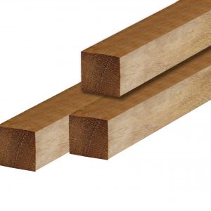 Paal hardhout geschaafd gepunt 6.5x6.5x300cm