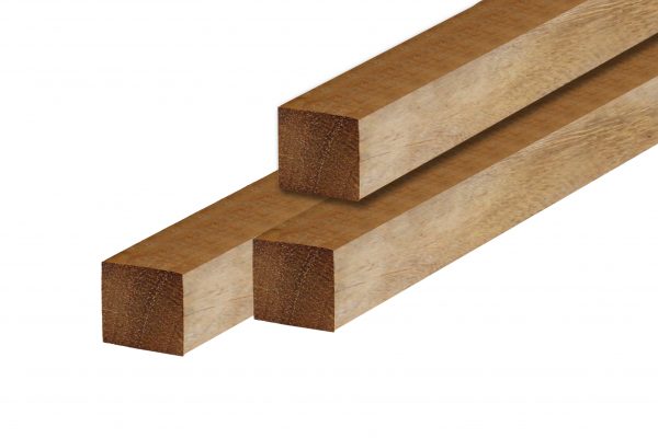 Paal hardhout geschaafd ongepunt 6.5x6.5x400cm