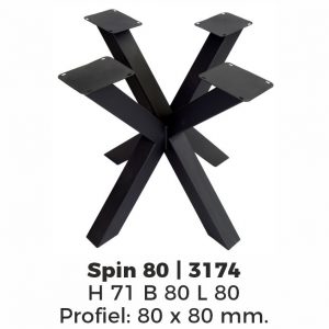 Model Spin 80 elegant – Poedercoating RAL9005 Zwart