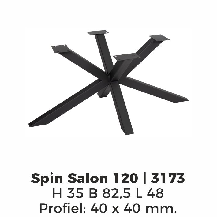 Model Spin 120 salon – Poedercoating RAL9005 Zwart