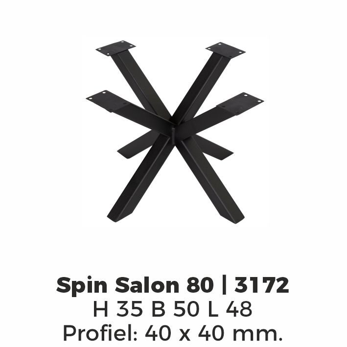 Model Spin 80 salon – Poedercoating RAL9005 Zwart
