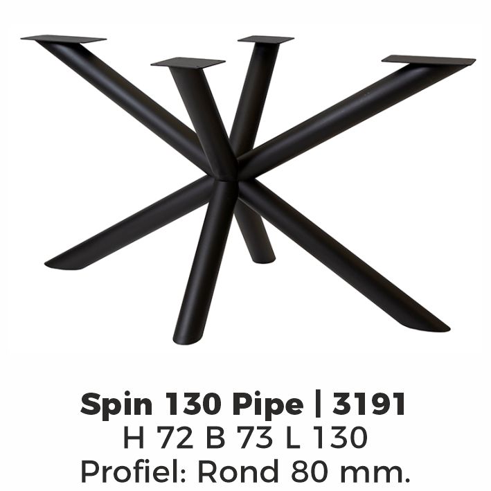 Model Spin 130 Pipe – Poedercoating RAL9005 Zwart