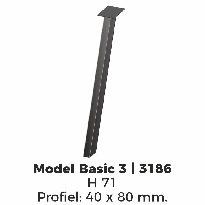 Model Basic 3 – Poedercoating RAL9005 Zwart