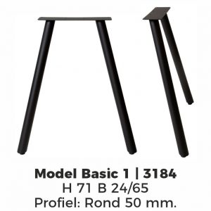 Model Basic 1 – Poedercoating RAL9005 Zwart