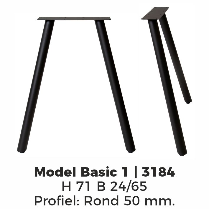 Model Basic 1 – Poedercoating RAL9005 Zwart