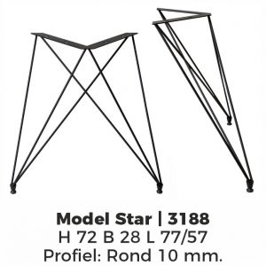 Model Star – Poedercoating RAL9005 Zwart
