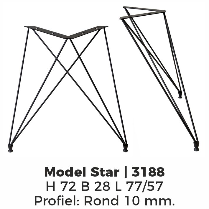 Model Star – Poedercoating RAL9005 Zwart