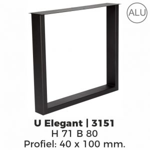 Model U elegant – Poedercoating RAL9005 Zwart