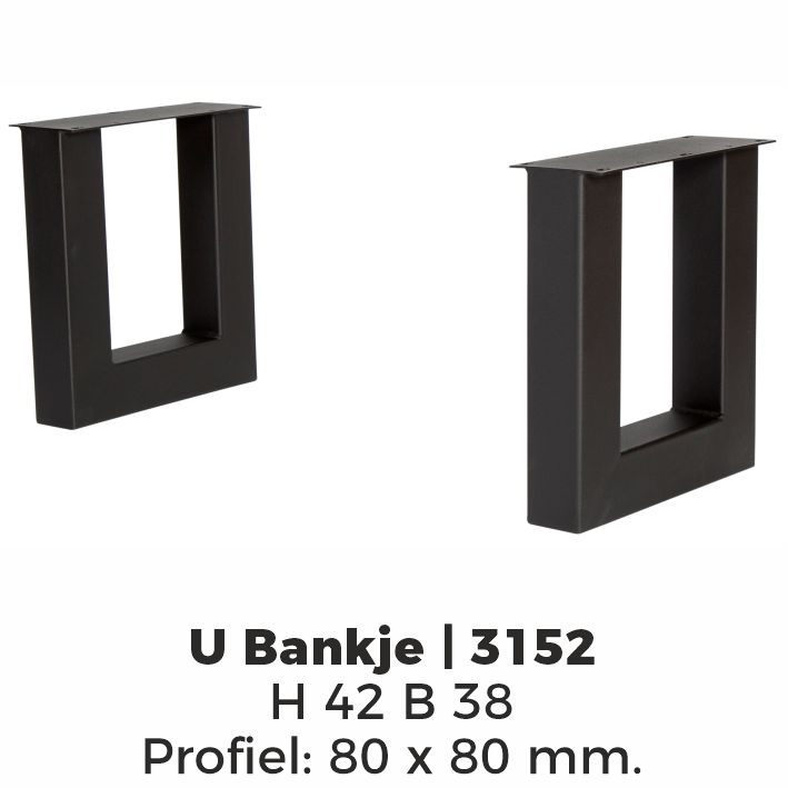 Model U bankje – Poedercoating RAL9005 Zwart