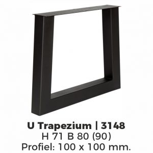 Model U trapezium – Poedercoating RAL9005 Zwart