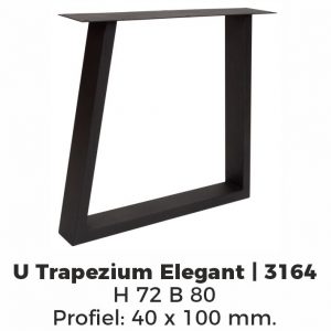 Model U trapezium elegant – Poedercoating RAL9005 Zwart