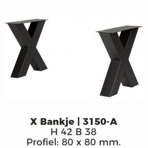 Model X bankje – Poedercoating RAL9005 Zwart