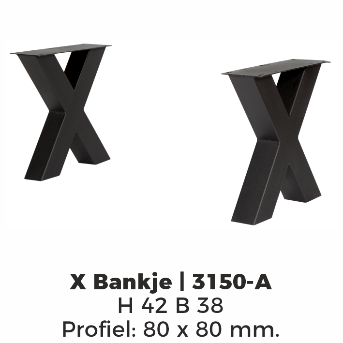 Model X bankje – Poedercoating RAL9005 Zwart