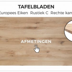 Tafelblad Europees Eiken Rustiek C - Rechte kant
