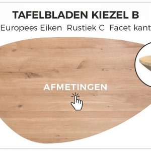 Tafelblad Kiezel ovaal met facetkant