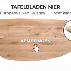 Tafelblad Nier ovaal met facetkant