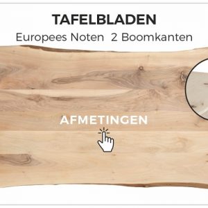 Tafelblad Noten Europees met Boomkant