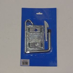 Boerenklinkstel op kaart plaat 120x85x2mm galvanisch verzinkt