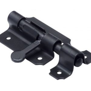 Plaatgrendel verzinkt zwart 80x50mm pendikte 12mm