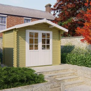 Blokhut - - Blokhut - Tuinhuis Anja | 28 mm | vuren groen geïmpregneerd