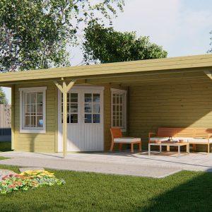 Blokhut - - Blokhut - Tuinhuis Annette | 40 mm | vuren honinggeel geïmpregneerd