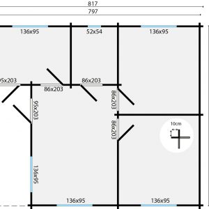 Blokhut - - Blokhut - Tuinhuis Ardee | 70 mm | vuren bruin geïmpregneerd