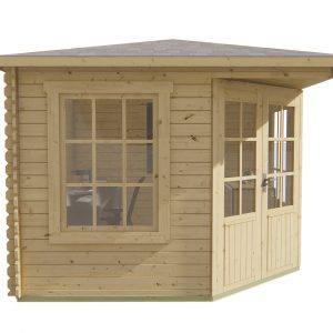 Blokhut - - Blokhut - Tuinhuis Asmund | 28 mm | vuren groen geïmpregneerd