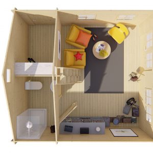 Blokhut - - Blokhut - Tuinhuis Berlin | 44 mm | vuren groen geïmpregneerd