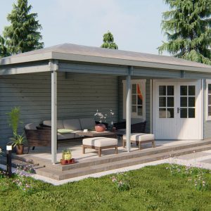 Blokhut - - Blokhut - Tuinhuis Bertil | 44 mm | vuren honinggeel geïmpregneerd