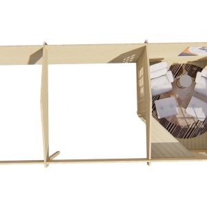 Blokhut - - Blokhut - Tuinhuis Bertil | 44 mm | vuren grijs geïmpregneerd