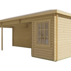 Blokhut - - Blokhut - Tuinhuis Bertil | 44 mm | vuren bruin geïmpregneerd