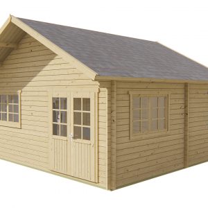 Blokhut - - Blokhut - Tuinhuis Big Llanes | 44 mm | groen geïmpregneerd