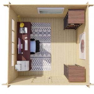 Blokhut - - Blokhut - Tuinhuis Bodine | 28 mm | vuren grijs geïmpregneerd