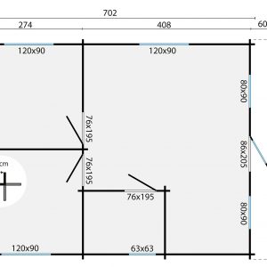 Blokhut - - Blokhut - Tuinhuis Cadiz | 44 mm | onbehandeld