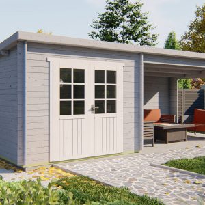 Blokhut - - Blokhut - Tuinhuis Charlotta | 28 mm | vuren honinggeel geïmpregneerd