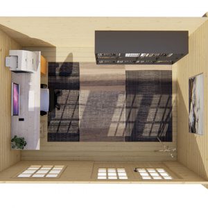 Blokhut - - Blokhut - Tuinhuis Chloe | 40 mm | vuren grijs geïmpregneerd