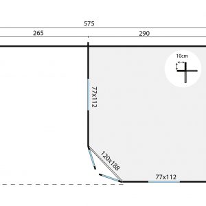 Blokhut - - Blokhut - Tuinhuis Christoffer | 28 mm | vuren grijs geïmpregneerd