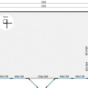 Blokhut - - Blokhut - Tuinhuis Clockhouse | 44 mm | vuren groen geïmpregneerd