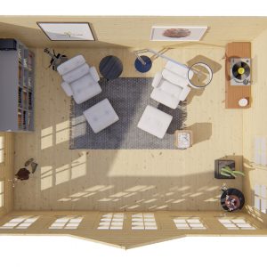 Blokhut - - Blokhut - Tuinhuis Clockhouse | 44 mm | vuren bruin geïmpregneerd