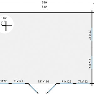 Blokhut - - Blokhut - Tuinhuis Clockhouse Trevor | 70 mm | vuren Red Class Wood geïmpregneerd
