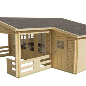 Blokhut - - Blokhut - Tuinhuis Coventry | 58 mm | vuren bruin geïmpregneerd