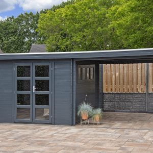 Blokhut - - Blokhut - Tuinhuis Dellinger | 28 mm | vuren groen geïmpregneerd