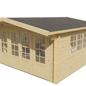 Blokhut - - Blokhut - Tuinhuis Derby | 58 mm | vuren grijs geïmpregneerd