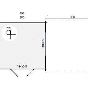 Blokhut - - Blokhut - Tuinhuis Dellinger | 28 mm | vuren honinggeel geïmpregneerd