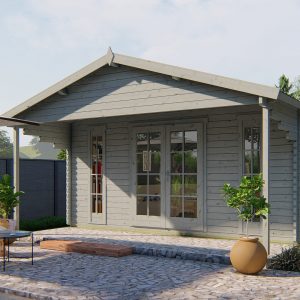 Blokhut - - Blokhut - Tuinhuis Emiel | 44 mm | vuren bruin geïmpregneerd